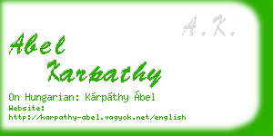 abel karpathy business card